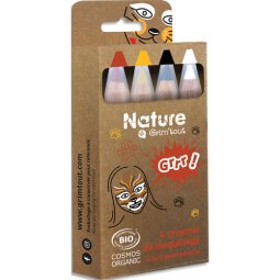 Boîte de 4 crayons de maquillage certifiés bio naturel - GRRR! Pour le maquillage animalier