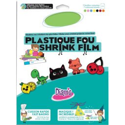 Pochette de 7 feuilles A4 de plastique dingue DIAM'S couleurs assorties