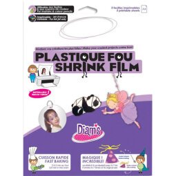 Pochette de 5 feuilles A4 de plastique dingue DIAM'S blanc imprimable recto verso