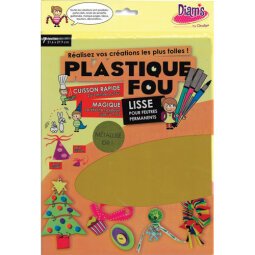 Pochette de 7 feuilles A4 de plastique dingue DIAM'S métallisé or