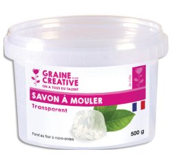 Bloc de savon transparent graine creative 500g micro    ondes