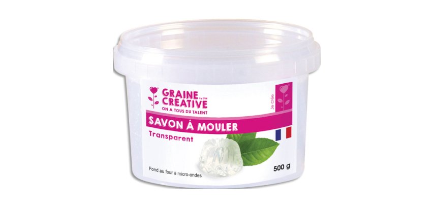 Bloc de savon transparent graine creative 500g micro    ondes