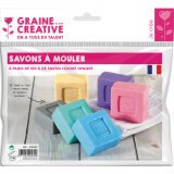 Lot de 6 pains de 100gr de savons colorés opaques, fond au micro-ondes - coloris assortis