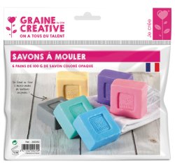 Lot savon a mouler graine creative 100g 6 unites        coloris assortis
