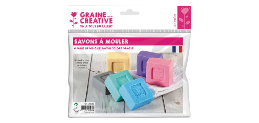 Lot savon a mouler graine creative 100g 6 unites        coloris assortis