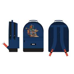 Sac à dos 30x43x14cm 1 compartiment double zip + 1 poche zip