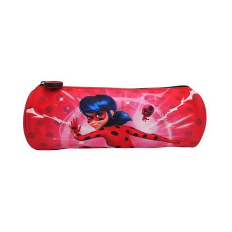 Trousse ronde 1 compartiment, fermeture zip 21,5x7x5 cm