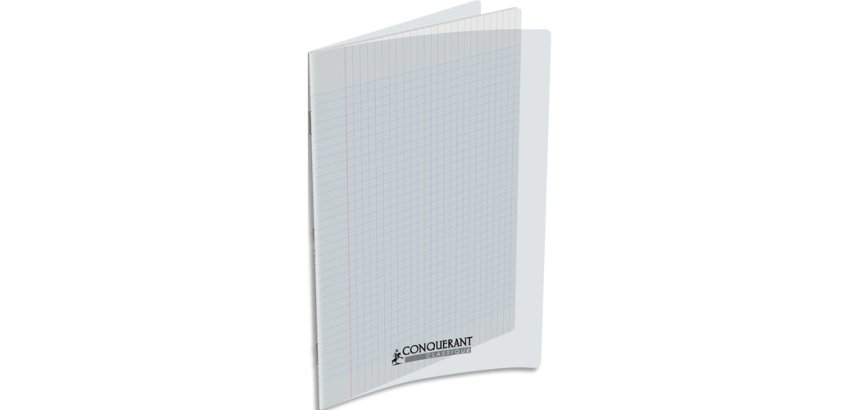 Cahier conquerant poplypropylene  indechirable  et lavable papier velin extra 24x32 cm 60 pages seyes