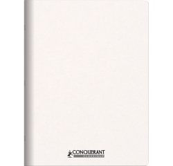 Cahier conquerant personnalisable agrafe 240x320mm 96 pages reglure unie 90g couverture   carte brut