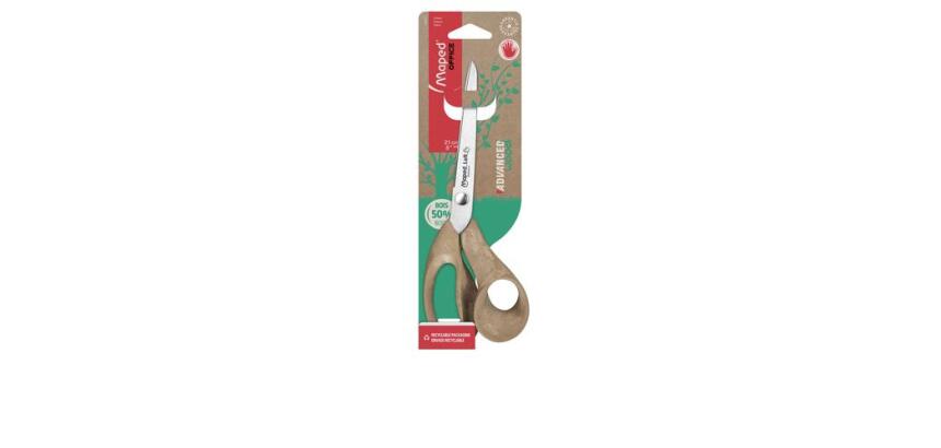 Ciseaux maped advanced wood anneaux ergonomiques  lames   acier anneaux en bois gaucher 21 cm