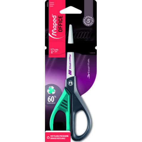 Ciseaux décorés ESSENTIALS GREEN, ronds, 170 mm