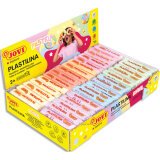 Plastilina, présentoir de 30x50g de pâte à modeler végétale (5 unités x 6 couleurs) couleurs pastel