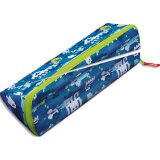 Trousse ouverture XXL, réversible et personnalisable. Polyester. Pixel Bleue