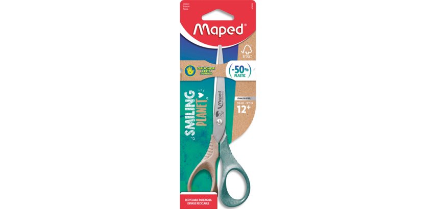 Ciseaux SHAPE SMILING PLANET, ronds, 160 mm, gauchers