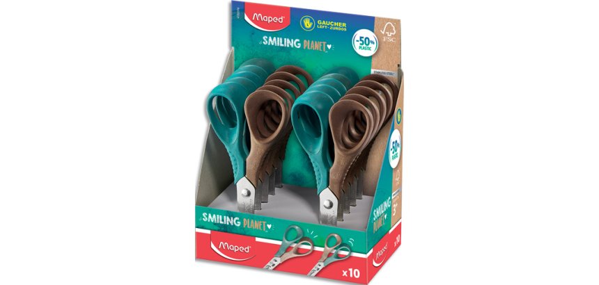 Ciseaux maped vivo plante lames acier anneaux en bois   gaucher 12cm