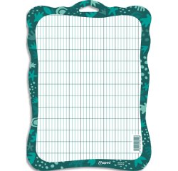 Ardoise maped effacable a sec 2 faces blanche/quadrillee    smiling planet 100% carton