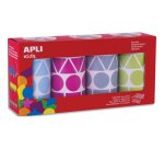 Gommette apli formes geometriques et coloris       pastels assortis 4 rouleaux   5428 unites