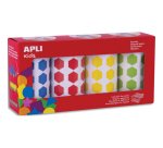 Gommette apli hexagonale 20mm coloris assortis 4 rouleaux   7080 unites