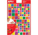 Gommettes 'Carré' couleurs métallisées, assorti