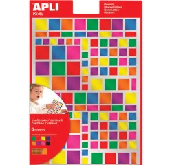 Gommettes 'Carré' couleurs métallisées, assorti