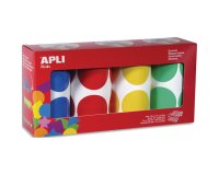 Gommette apli ronde 45mm coloris classiques assortis 4 rouleaux 1416 unites