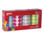 Gommette apli ronde 20mm coloris pastels assortis 4    rouleaux 7080 unites