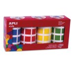 Gommette apli carree 20mm coloris assortis 4 rouleaux   7080 unites