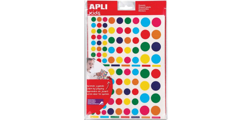 Gommette apli echenillees couleurs et formes assorties  6900 unites