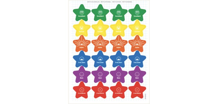 Gommette apli motivations assorties 288 unites