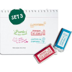 Set de 5 tampons Enseignant NIO SCHOOL, idéal pour évaluer un élève sans système de notation