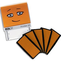 Boîte de 5 encriers orange shiny pour tampon Nio School