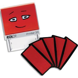 Boîte de 5 encriers rouge brave pour tampon Nio School