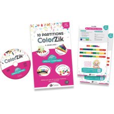 Livret CD colorzik spécial comptines à partir de 3 ans, 10 partitions colorées