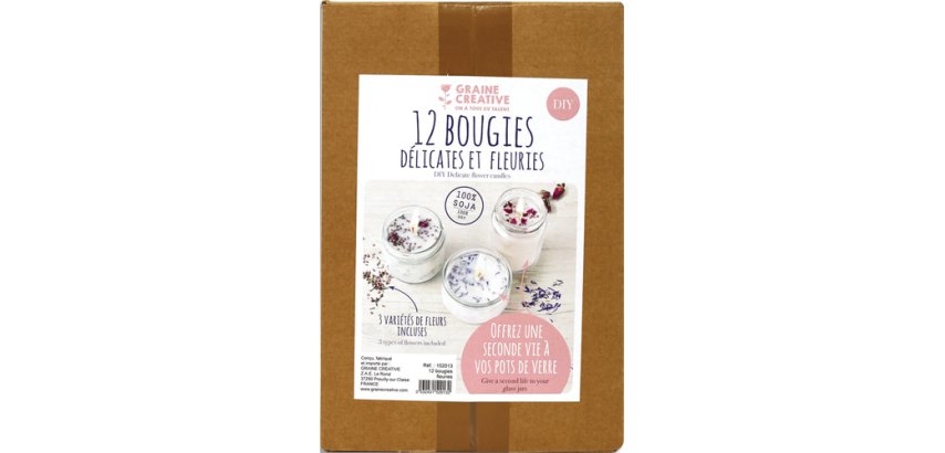 Kit bougies fleuries graine creative pour 12 eleves kit   complet