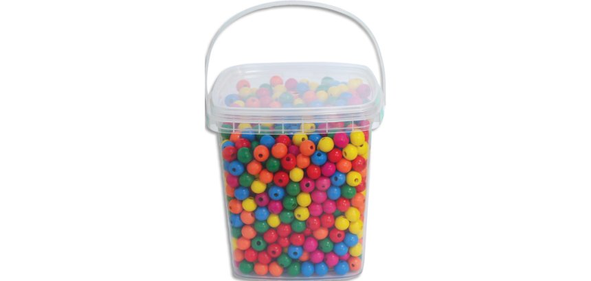 Perle bois ronde ocolor diametre 10mm coloris         assortis lot de 1100 perles