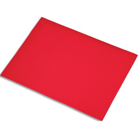 Lot de 5 feuilles de carton ondulé 328g, dimensions 50 x 70 cm, coloris rouge