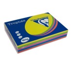 Ramette clairefontaine assortiments 160g 5x 50       fuilles a4 coloris intenses   jaune bleu vert fuchsia rouge