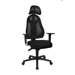 Fauteuil CONVENT assise densité de mousse 40 kg/m3, mécanisme synchrone, avec accoudoirs, noir