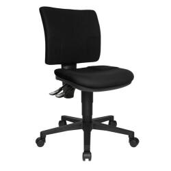 Fauteuil MAYA, contact permanent, dos carré, dimensions assise 46 x 45 cm, sans accoudoirs, noir