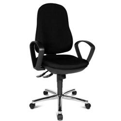 Fauteuil SYNCRO mécanisme synchrone avec accoudoirs, dimensions assise 46 x 45 cm, noir