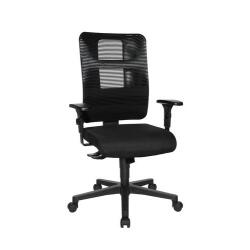 Chaise ARIANE, assise 35 kg/m3 avec accoudoirs, mécanisme synchrone, coloris noir