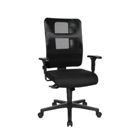 Chaise ARIANE, assise 35 kg/m3 avec accoudoirs, mécanisme synchrone, coloris noir