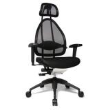 Fauteuil COSMIC 2, assise densité de mousse 65 kg/m3 avec accoudoirs, mécanisme synchrone noir