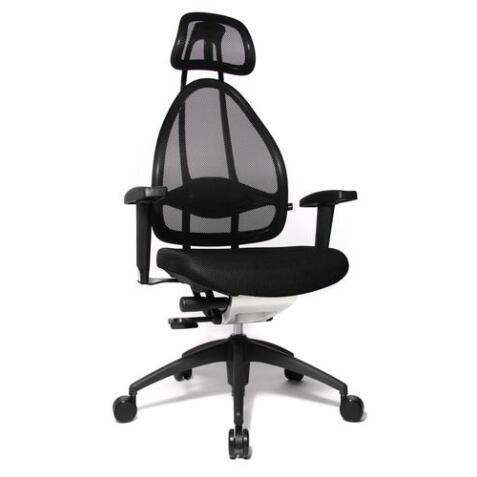 Fauteuil COSMIC 2, assise densité de mousse 65 kg/m3 avec accoudoirs, mécanisme synchrone noir