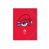 Chemise 3 rabats élastiques Polypropylène A6 Paris 2024 Mascotte