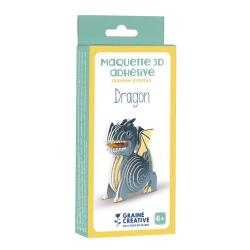 Maquette adhésive carton 3d - dragon