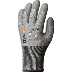 Paire gants anticoupure D, enduction palmaire PU, dextérité optimisée, grip, peu salissant, T9