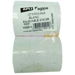 Etiquette pour pince à étiqueter, 21 x 12 mm, blanc