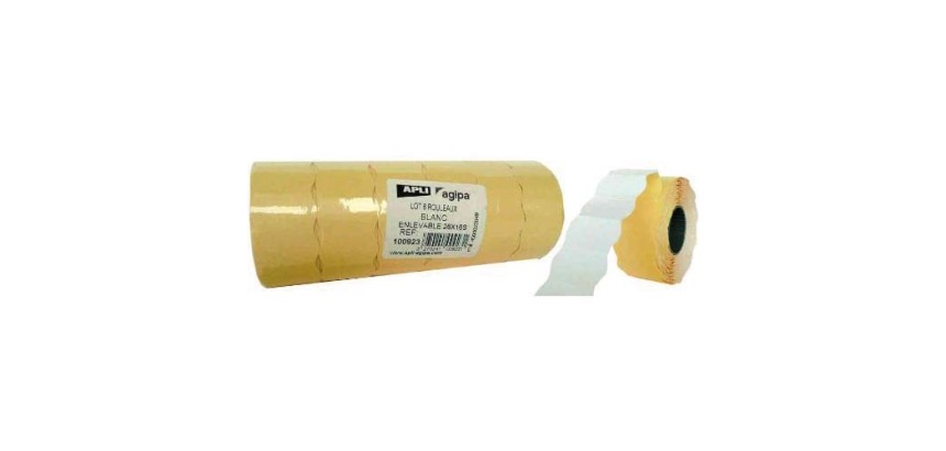 Etiquette pour pince à étiqueter, 26 x 16 mm, blanc