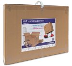 Kit de demenagement comprenant 10 caisses dim 550 x 350 x 300 mm et 1 rouleau de ruban adhesif 50 mm x 66 m